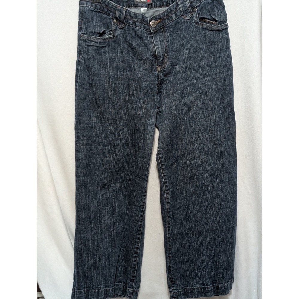 Venezia Womens Dark Wash Stretch Trouser Jeans Size 8 Petite Blue Straight Leg